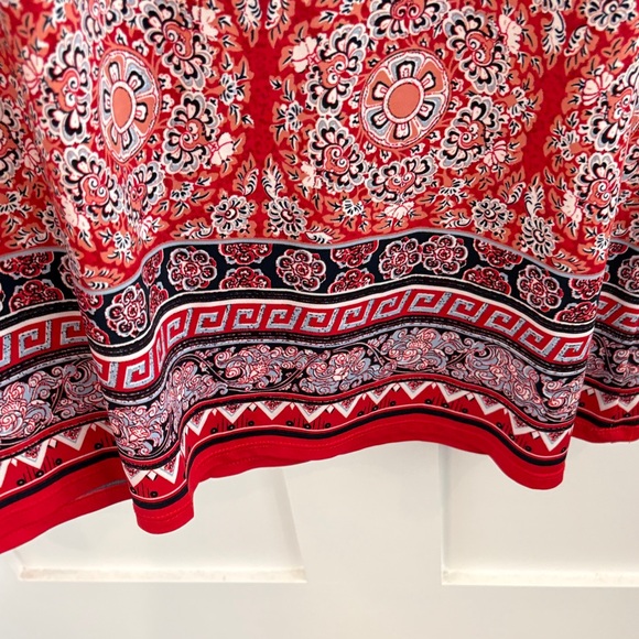 Max Studio Red and White Patterned Midi Dress - Picture 4 of 4